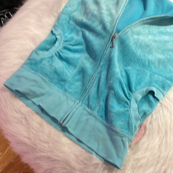 Juicy Couture Turquoise Blue Terry Top Short Sleeve P Vintage - Picture 9 of 10